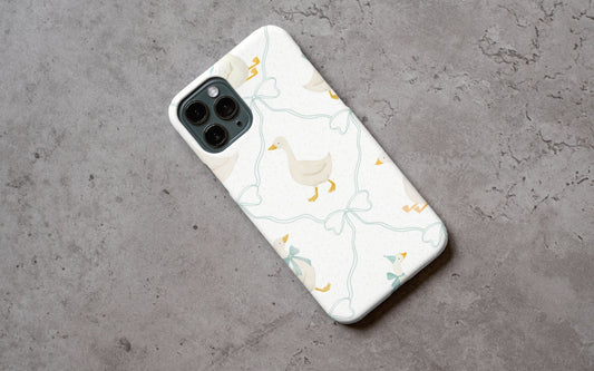 Blue Bow Goose Double Layer Case