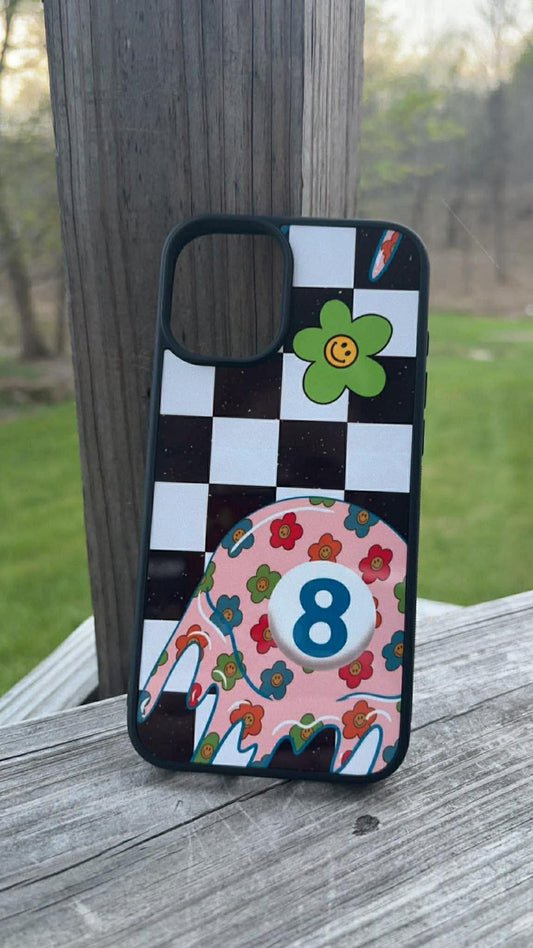 8 Ball Floral Check Regular Case